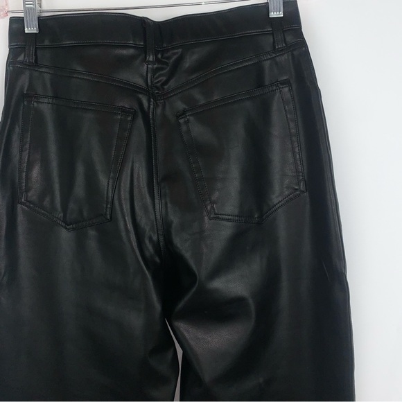 Abercrombie & Fitch '90s Straight Ultra High Rise Vegan Leather Pants Curve Love - Picture 7 of 8
